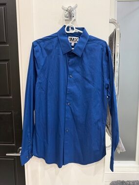Express Men's Long-Sleeve Dress Shirt - Royal Blue
